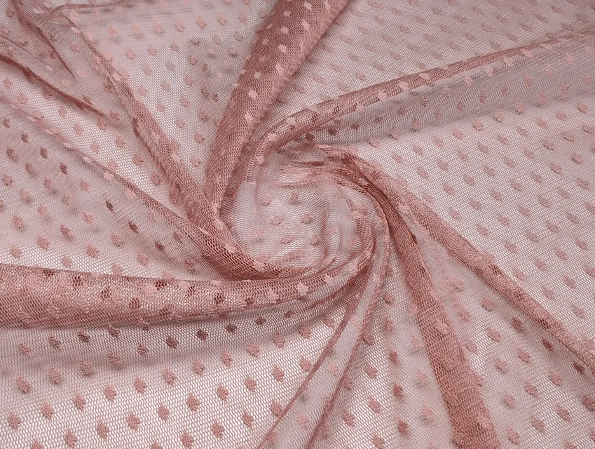 Сітка горох, темний персик  (відріз 3 м) - фото 1 - інтернет-магазин tkani-atlas.com.ua