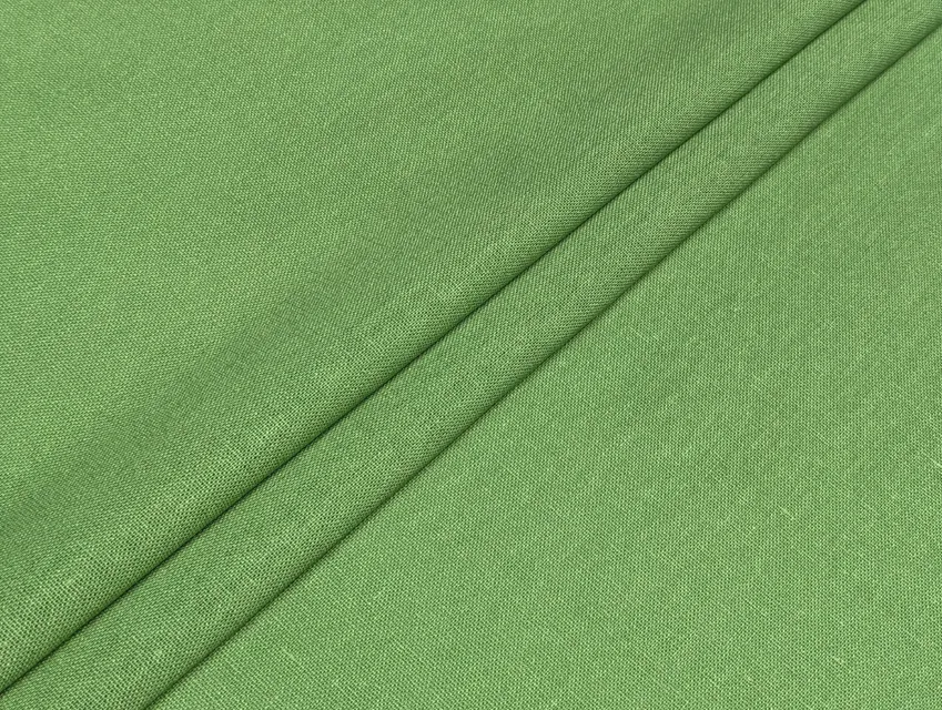 Льон віскоза 30/70 зелений горох (відріз 1,2 м) - фото 1 - інтернет-магазин tkani-atlas.com.ua