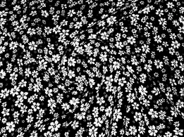 Штапель шелковистый цветочная поляна, черный с молочным (отрез 1,1 м) - интернет-магазин tkani-atlas.com.ua