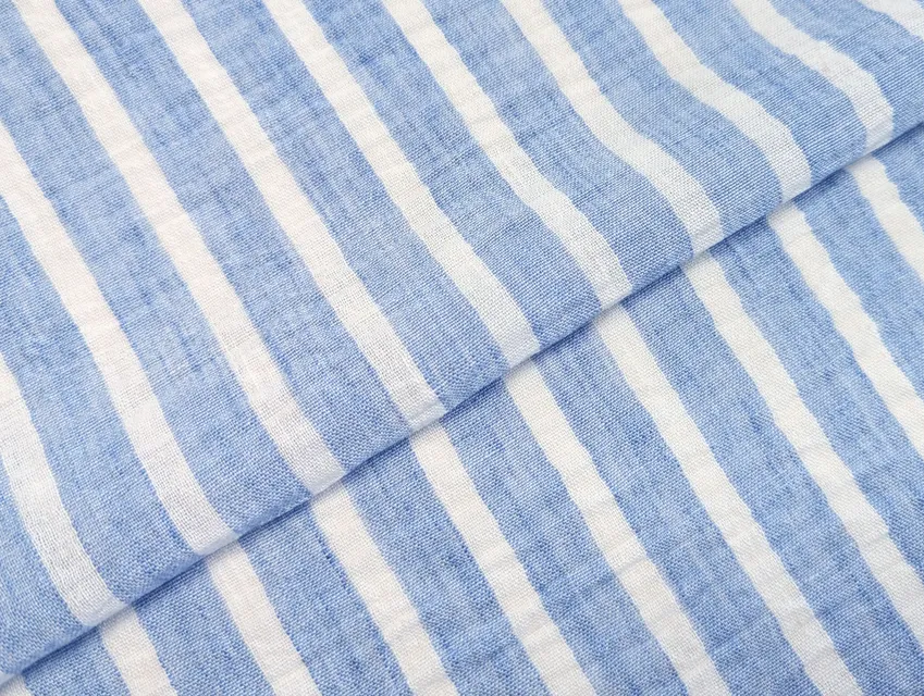 Полилён полоска, голубой - фото 1 - интернет-магазин tkani-atlas.com.ua