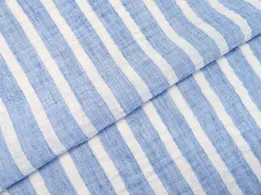 Полилён полоска, голубой - интернет-магазин tkani-atlas.com.ua