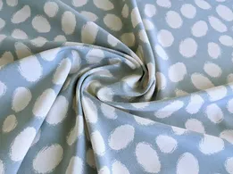 Супер софт принт горошки, пудра на сірому (відріз 0,8 м) - інтернет-магазин tkani-atlas.com.ua