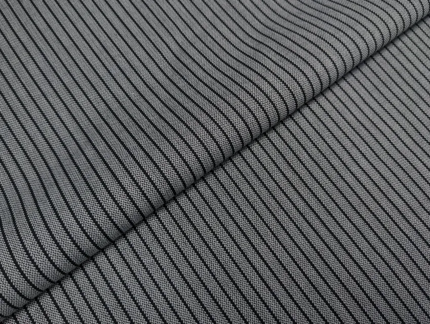 Костюмка тіар смужка 5 мм, сірий з чорним (відріз 1,9 м) - фото 1 - інтернет-магазин tkani-atlas.com.ua