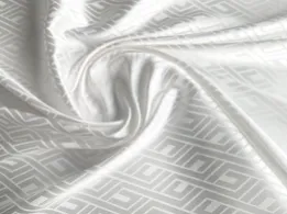 Сатин жаккард геометрический, молочный (отрез 1,8 м) - интернет-магазин tkani-atlas.com.ua