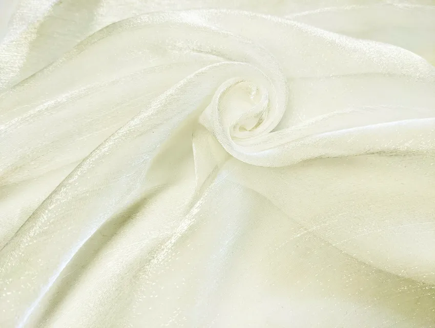 Органза креш вершковий (відріз 0,7 м) - фото 1 - інтернет-магазин tkani-atlas.com.ua