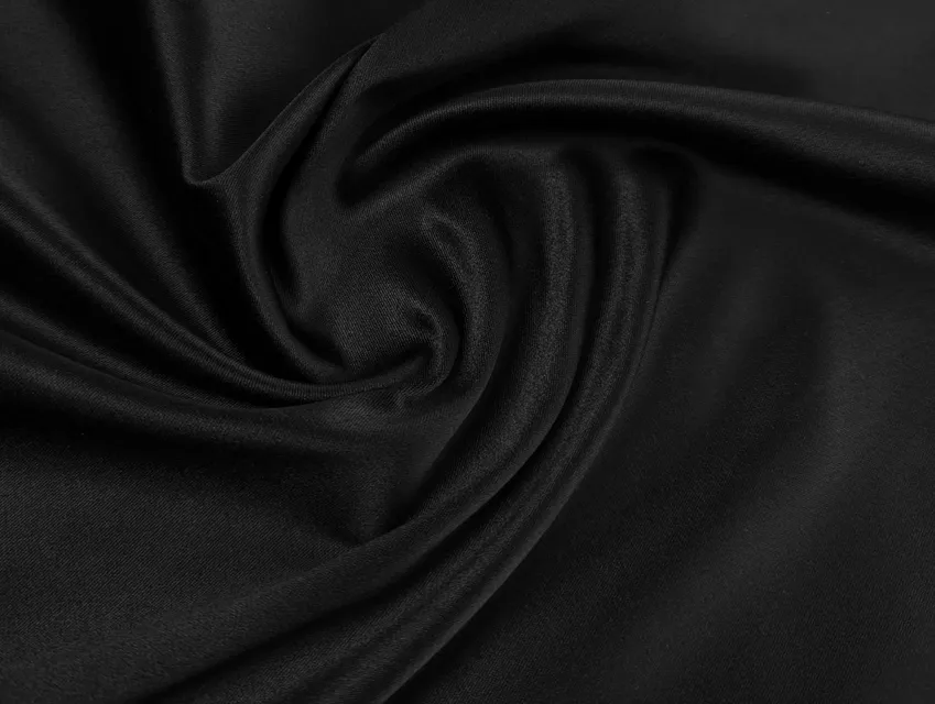 Атлас плотный черный (отрез 1,3 м) - фото 1 - интернет-магазин tkani-atlas.com.ua