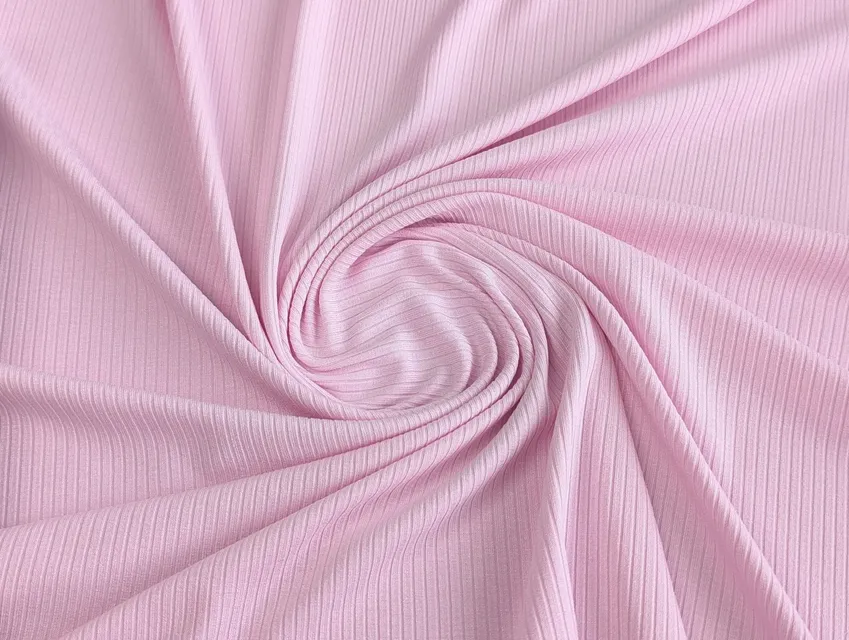 Трикотаж рубчик, розовый зефир (отрез 1,6 м) - фото 1 - интернет-магазин tkani-atlas.com.ua