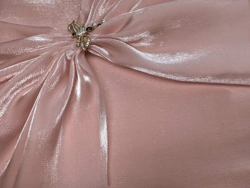 Органза шелковистая чайная роза (отрез 2,6 м) - фото 1 - интернет-магазин tkani-atlas.com.ua