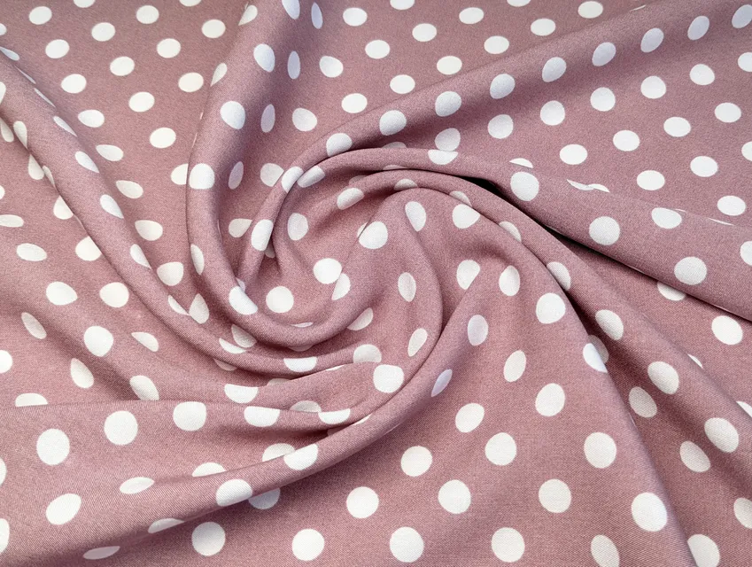 Штапель горошки 8 мм, сухая роза (отрез 0,6 м) - фото 1 - интернет-магазин tkani-atlas.com.ua