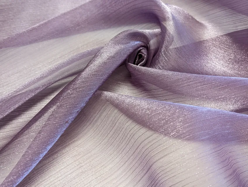 Органза креш бузковий (відріз 1,9 м) - фото 1 - інтернет-магазин tkani-atlas.com.ua