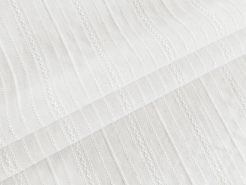 Коттон прошва полоска мережка, молочный - фото 1 - интернет-магазин tkani-atlas.com.ua