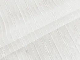 Котон прошва смужка мережка, молочний - інтернет-магазин tkani-atlas.com.ua