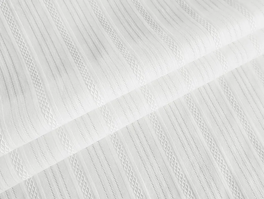 Котон прошва широка смужка, молочний - фото 1 - інтернет-магазин tkani-atlas.com.ua