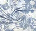 Штапель кринкл рисунок пионы, голубой джинсовый (отрез 0,6 м) - фото 1 - интернет-магазин tkani-atlas.com.ua