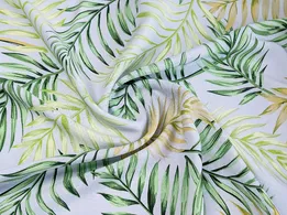 Штапель шовковистий листя фініка, сіро-блакитний з оливковим (відріз 2 м) - інтернет-магазин tkani-atlas.com.ua