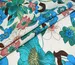 Коттон бабл цветочный микс, бирюзовый (отрез 2,9 м) - фото 1 - интернет-магазин tkani-atlas.com.ua