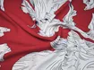 Американський креп малюнок великий орнамент, червоний (відріз 0,8 м) - інтернет-магазин tkani-atlas.com.ua