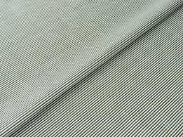 Поплін сорочечний смужка 1 мм, хакі на білому (відріз 2,8 м) - інтернет-магазин tkani-atlas.com.ua