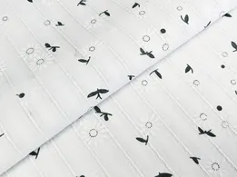 Коттон мережка ромашка, молочный (отрез 2,5 м) - интернет-магазин tkani-atlas.com.ua