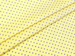 Котон горошки 4 мм, бузковий на жовтому - інтернет-магазин tkani-atlas.com.ua