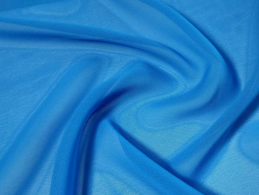 Шифон однотонний, яскравий блакитний - фото 1 - інтернет-магазин tkani-atlas.com.ua