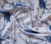 Штапель синя птаха, білий - фото 1 - інтернет-магазин tkani-atlas.com.ua