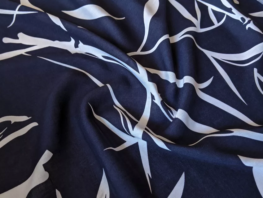 Штапель бамбук, темно-синий - фото 1 - интернет-магазин tkani-atlas.com.ua