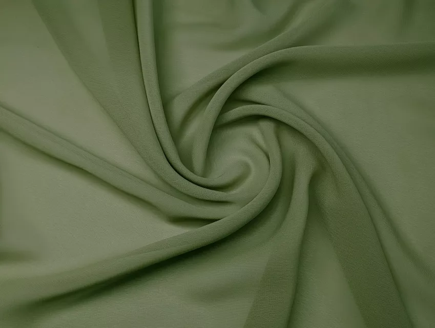 Шифон однотонный, оливковый - фото 1 - интернет-магазин tkani-atlas.com.ua