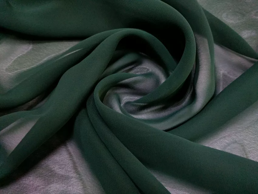 Шифон однотонный, темно-зеленый - фото 1 - интернет-магазин tkani-atlas.com.ua