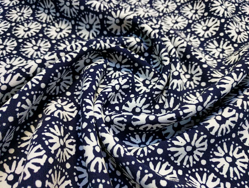Миледи круги цветочные, темно-синий - фото 1 - интернет-магазин tkani-atlas.com.ua