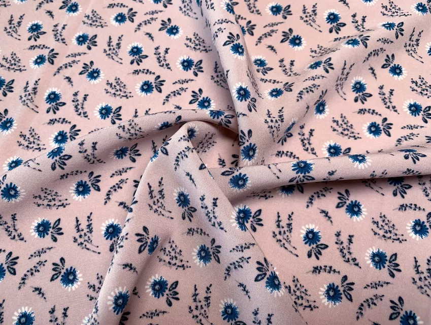 Супер софт принт дрібні соняшники, пудра - фото 1 - інтернет-магазин tkani-atlas.com.ua