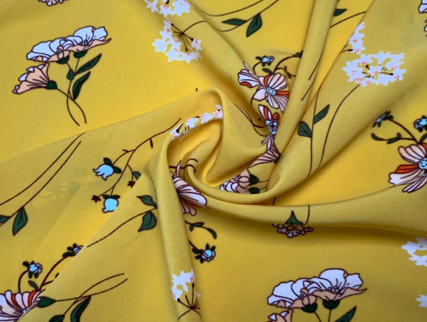 Французская вискоза софт весенняя нежность, горчица - фото 1 - интернет-магазин tkani-atlas.com.ua