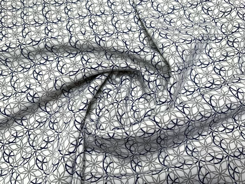 Супер софт принт геометрическое плетение, серо-бежевый - фото 1 - интернет-магазин tkani-atlas.com.ua