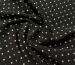 Французька віскоза софт дрібний горошок 3 мм, білий на чорному - фото 1 - інтернет-магазин tkani-atlas.com.ua