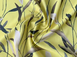 Дона креп листва, бледно-желтый - интернет-магазин tkani-atlas.com.ua
