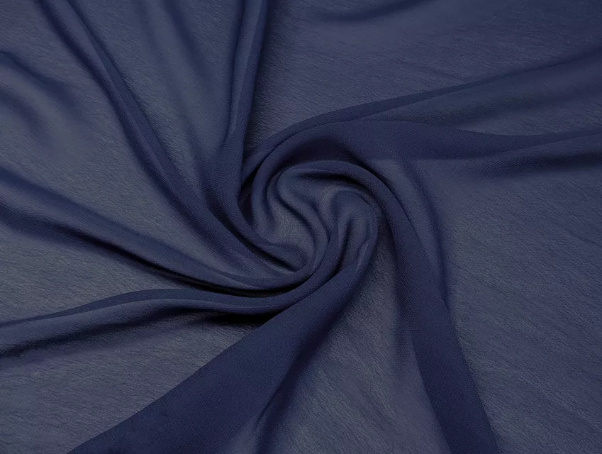 Шифон однотонний, темно-синій - фото 1 - інтернет-магазин tkani-atlas.com.ua