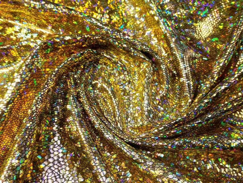 Масло диско велика голограма, жовтий на чорному - фото 1 - інтернет-магазин tkani-atlas.com.ua