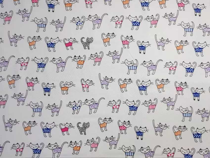 Вискоза софт котики, белый - фото 1 - интернет-магазин tkani-atlas.com.ua