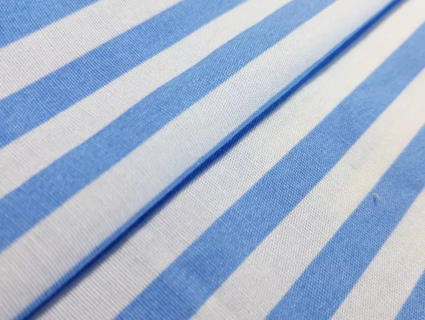 Коттон стрейчевый рубашечный полоска 6 мм, голубой - фото 1 - интернет-магазин tkani-atlas.com.ua