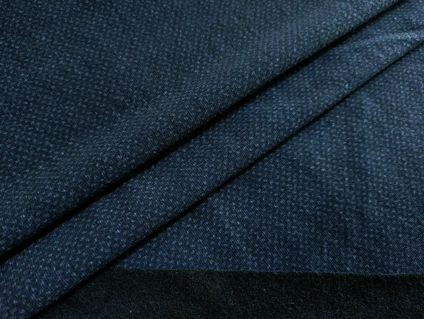 Трикотажна костюмка начос меланжевий, темно-синій - фото 1 - інтернет-магазин tkani-atlas.com.ua