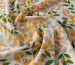 Шифон софт Грейс листяна казка, зелений з помаранчевим - фото 1 - інтернет-магазин tkani-atlas.com.ua