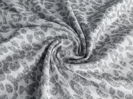 Трикотаж жаккард меланжевый леопард, серый с белым - интернет-магазин tkani-atlas.com.ua