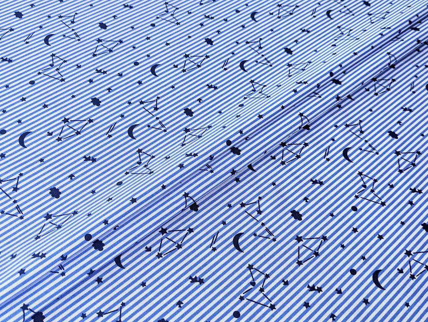 Котон стрейчевий сорочковий сузір'я, блакитний - фото 1 - інтернет-магазин tkani-atlas.com.ua