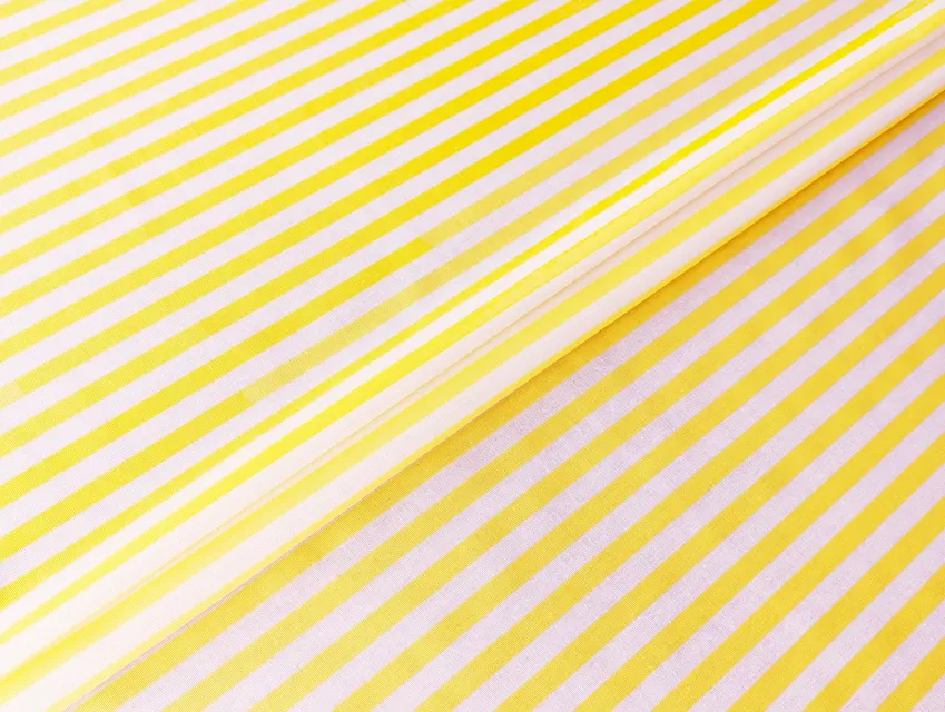 Коттон стрейчевый рубашечный полоска 6 мм, желтый - фото 1 - интернет-магазин tkani-atlas.com.ua