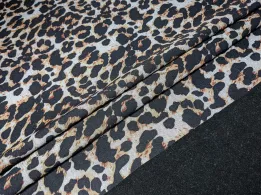 Трикотаж с начесом леопард, черно-серый - интернет-магазин tkani-atlas.com.ua