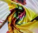 Атлас стрейчевый цветочная акварель, желтый - фото 1 - интернет-магазин tkani-atlas.com.ua