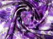 Атлас стрейчевый цветочная фантазия, фиолетовый - интернет-магазин tkani-atlas.com.ua