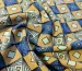Софт принт геометрическое плетение, голубой с горчичным - фото 1 - интернет-магазин tkani-atlas.com.ua
