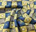 Софт принт геометрическое плетение, желтый с голубым - фото 1 - интернет-магазин tkani-atlas.com.ua