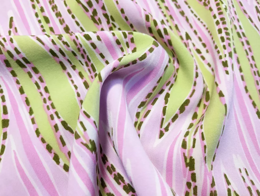 Софт принт яркая абстракция, оливка с розовым - фото 1 - интернет-магазин tkani-atlas.com.ua
